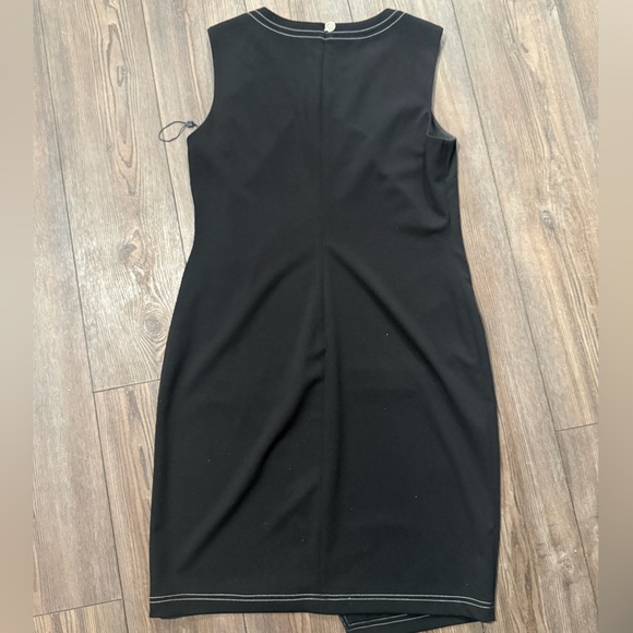 Tommy Hilfiger Black Button Sheath Dress Womens 14 NWOT Security Tag Loop - Picture 2 of 5